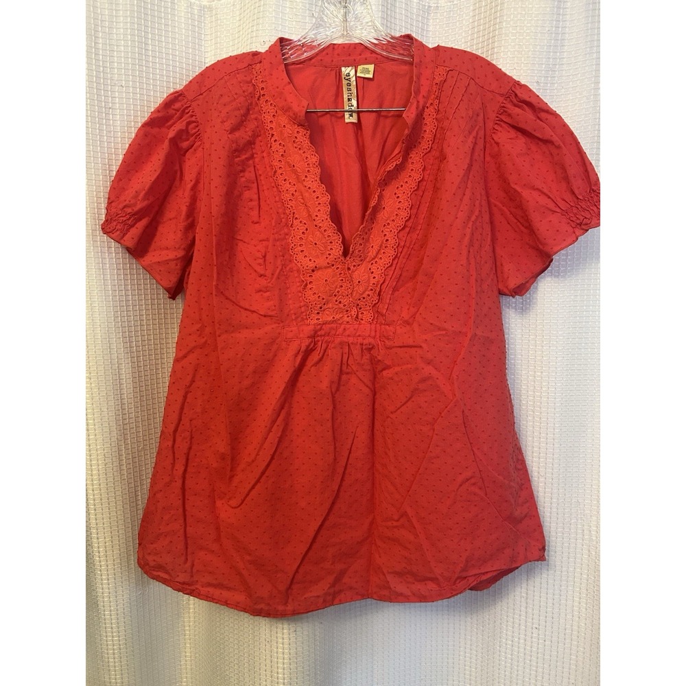 Short Sleeve Pink Boho Blouse 3X Babydoll Hippie Indie Festival Y2K